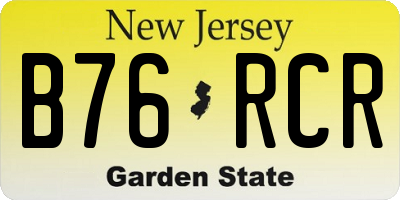 NJ license plate B76RCR