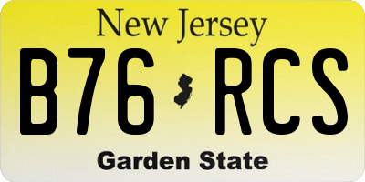 NJ license plate B76RCS