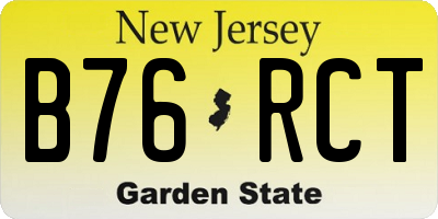 NJ license plate B76RCT