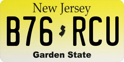 NJ license plate B76RCU