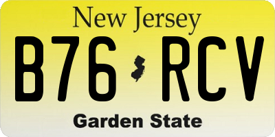 NJ license plate B76RCV