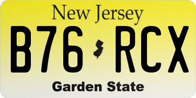NJ license plate B76RCX