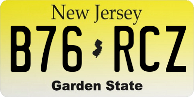 NJ license plate B76RCZ