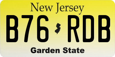 NJ license plate B76RDB