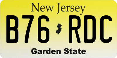 NJ license plate B76RDC