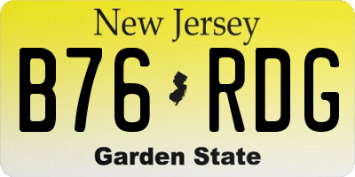 NJ license plate B76RDG