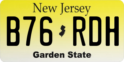 NJ license plate B76RDH