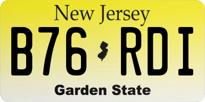 NJ license plate B76RDI