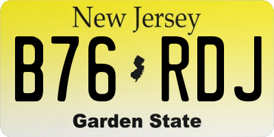 NJ license plate B76RDJ