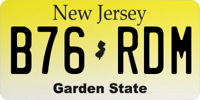 NJ license plate B76RDM