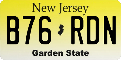 NJ license plate B76RDN