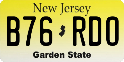 NJ license plate B76RDO