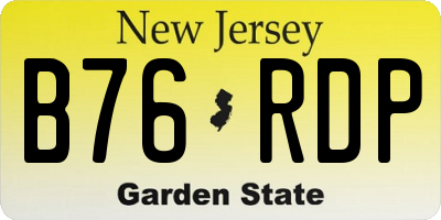 NJ license plate B76RDP