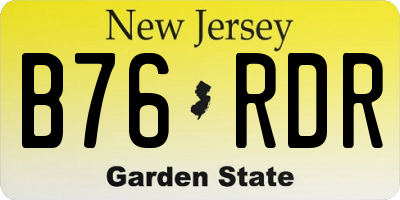 NJ license plate B76RDR