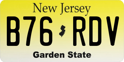 NJ license plate B76RDV