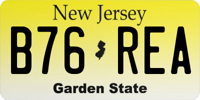 NJ license plate B76REA