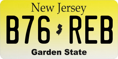NJ license plate B76REB