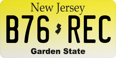 NJ license plate B76REC