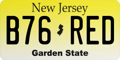 NJ license plate B76RED