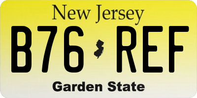 NJ license plate B76REF