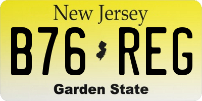 NJ license plate B76REG
