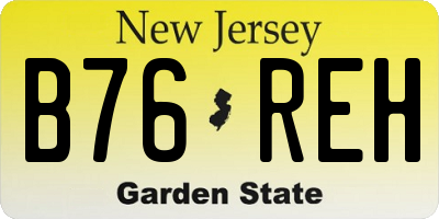 NJ license plate B76REH