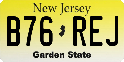 NJ license plate B76REJ