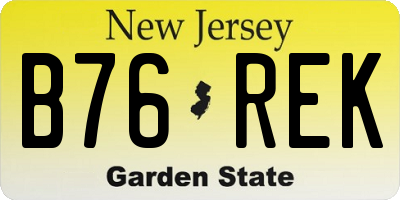 NJ license plate B76REK
