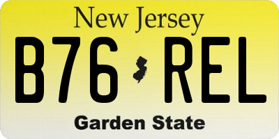 NJ license plate B76REL