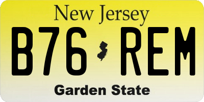 NJ license plate B76REM