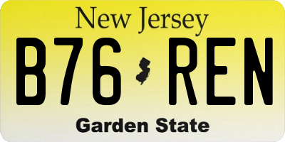 NJ license plate B76REN