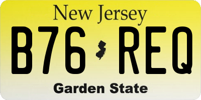 NJ license plate B76REQ