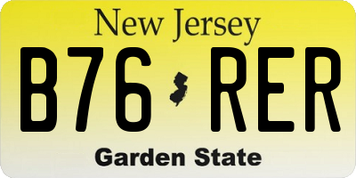 NJ license plate B76RER