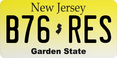 NJ license plate B76RES