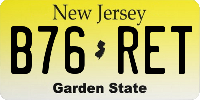 NJ license plate B76RET