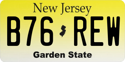 NJ license plate B76REW