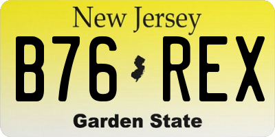 NJ license plate B76REX