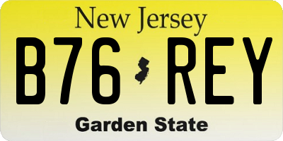 NJ license plate B76REY