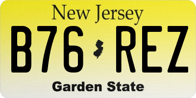 NJ license plate B76REZ