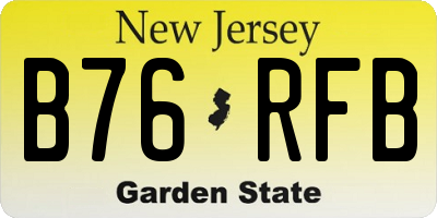 NJ license plate B76RFB