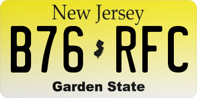 NJ license plate B76RFC