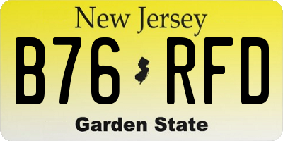 NJ license plate B76RFD