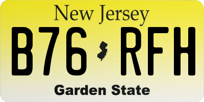 NJ license plate B76RFH