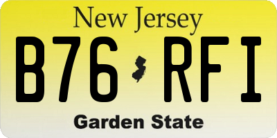 NJ license plate B76RFI