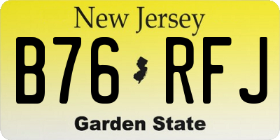 NJ license plate B76RFJ