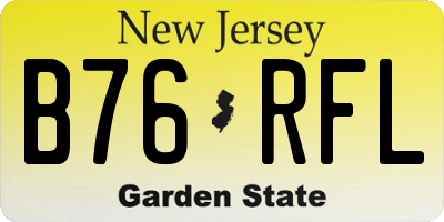 NJ license plate B76RFL