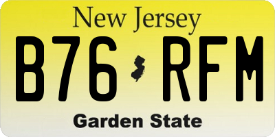 NJ license plate B76RFM