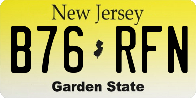 NJ license plate B76RFN