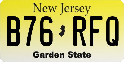 NJ license plate B76RFQ