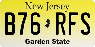 NJ license plate B76RFS